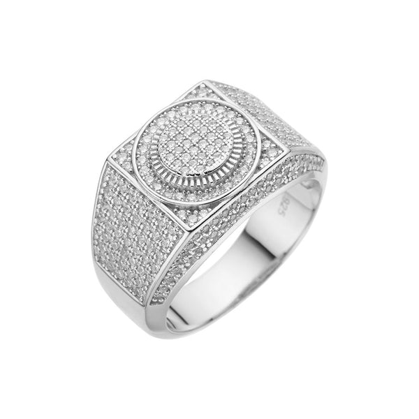 Iced Out Moissanite Rhodium Plated 925 Silver Rings