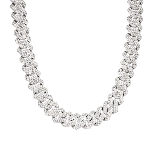 Wholesale Ladies 925 Silver Moissanite Diamonds 12mm Cuban Link Bracelets