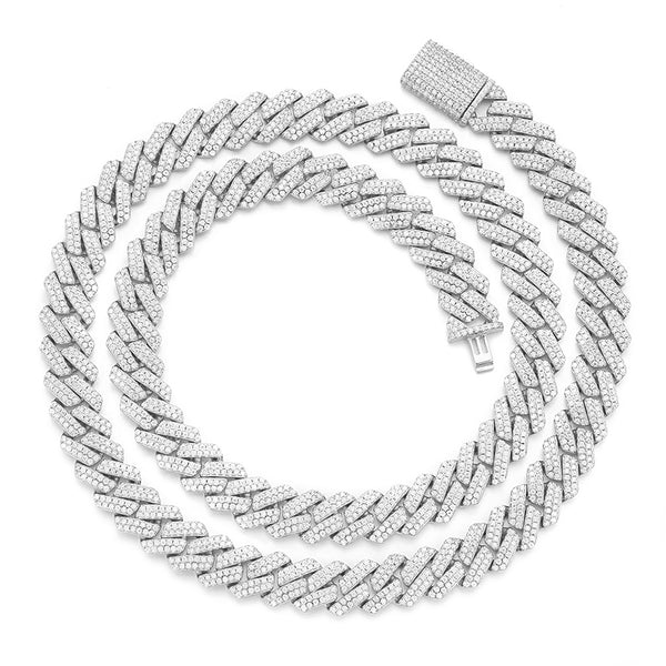 Iced Out 8mm Moissanite Diamonds Test Pass Cuban Link Necklaces For Mens