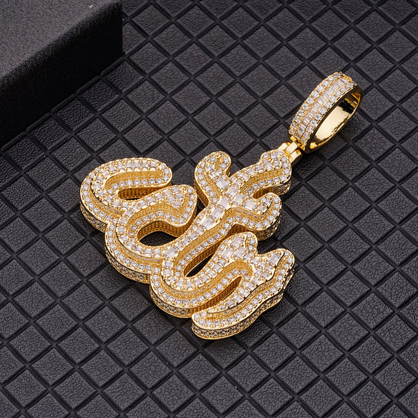 Religious Silver VVS Moissanite Allah Pendant