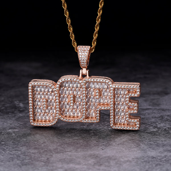 Bling Iced Out Jewelry Custom 14K Gold Diamond Letter Alphabet Sterling Silver Pendant