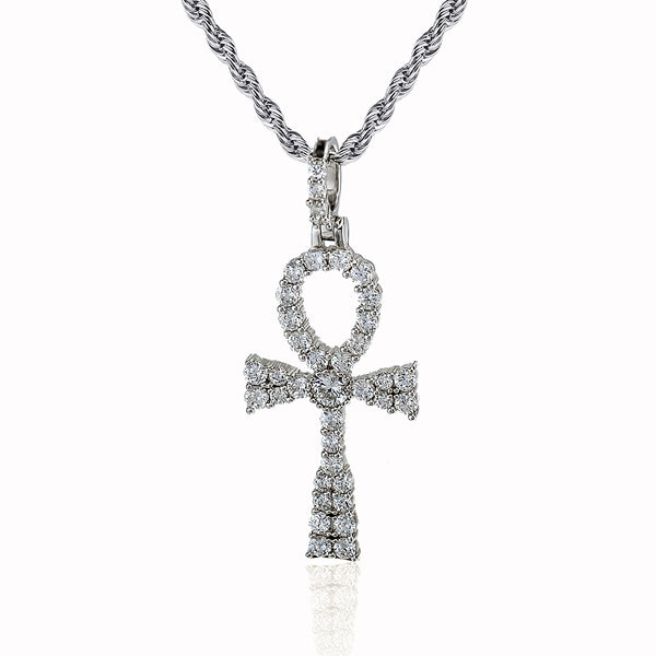 VVS Moissanite 925 Silver Ankh Cross Pendant