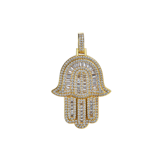 Hamsa Hand Of Fatima Pendant Charms Zircon Hamsa Fashion 925 Sterling Silver Jewelry With Cubic Zirconia